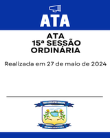 Ata da 15ª Sessão Ordinária