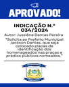 Confira a Indicação aprovada na 15ª Sessão Ordinária