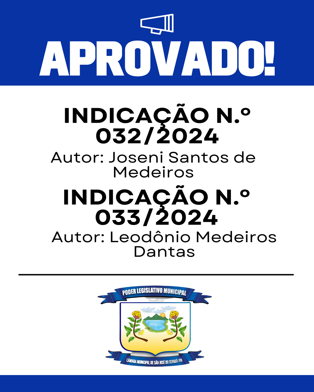 Confira as Indicações aprovadas na 14ª Sessão Ordinária