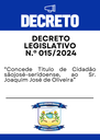 Decreto Legislativo N.º 015/2024