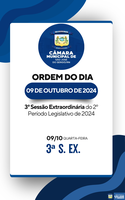 Ordem do Dia - 3ª Sessão Extraordinária